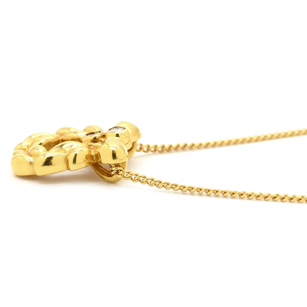 Dior Necklace Leaf Motif Yellow Gold Diamond 18K — view 3