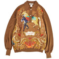 Hermes Vintage Shirt Knit Silk Reine All Over Pattern Sweater