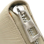 Loewe Wallet Linen Zip Around Organizer Leather Beige Silver Zip Anagram — view 5