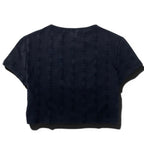 Chanel Vintage CC Logo Cropped T Tight Top Black — view 3