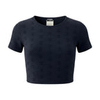 Chanel Vintage CC Logo Cropped T Tight Top Black