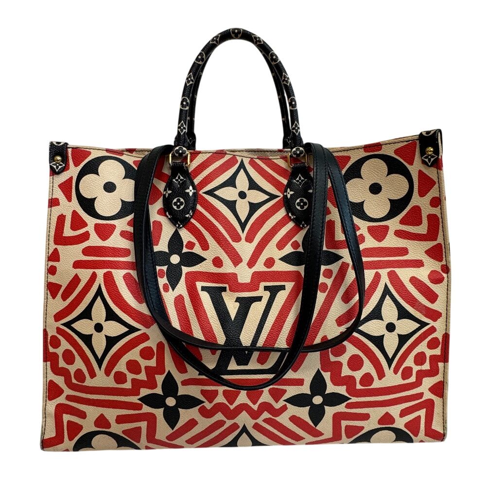 Louis Vuitton On The Go GM 2-Way Shoulder Handbag LV Crafty Tote Purse
