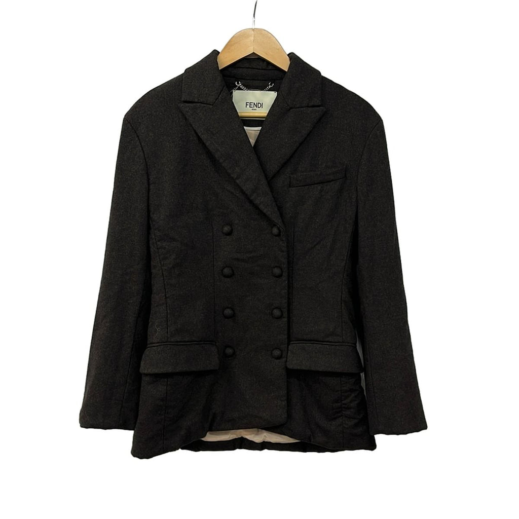 Fendi Jacket 38 S Dark Brown Long Sleeve Roma Autumn Winter