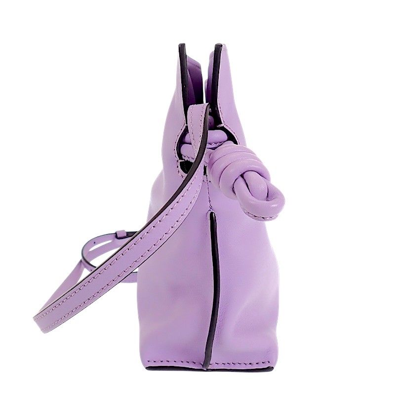 Loewe Flamenco Clutch Mini 2-Way Shoulder Bag Nappa Calfskin Purple Silver — view 3