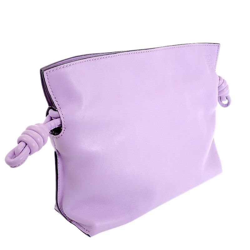 Loewe Flamenco Clutch Mini 2-Way Shoulder Bag Nappa Calfskin Purple Silver — view 8