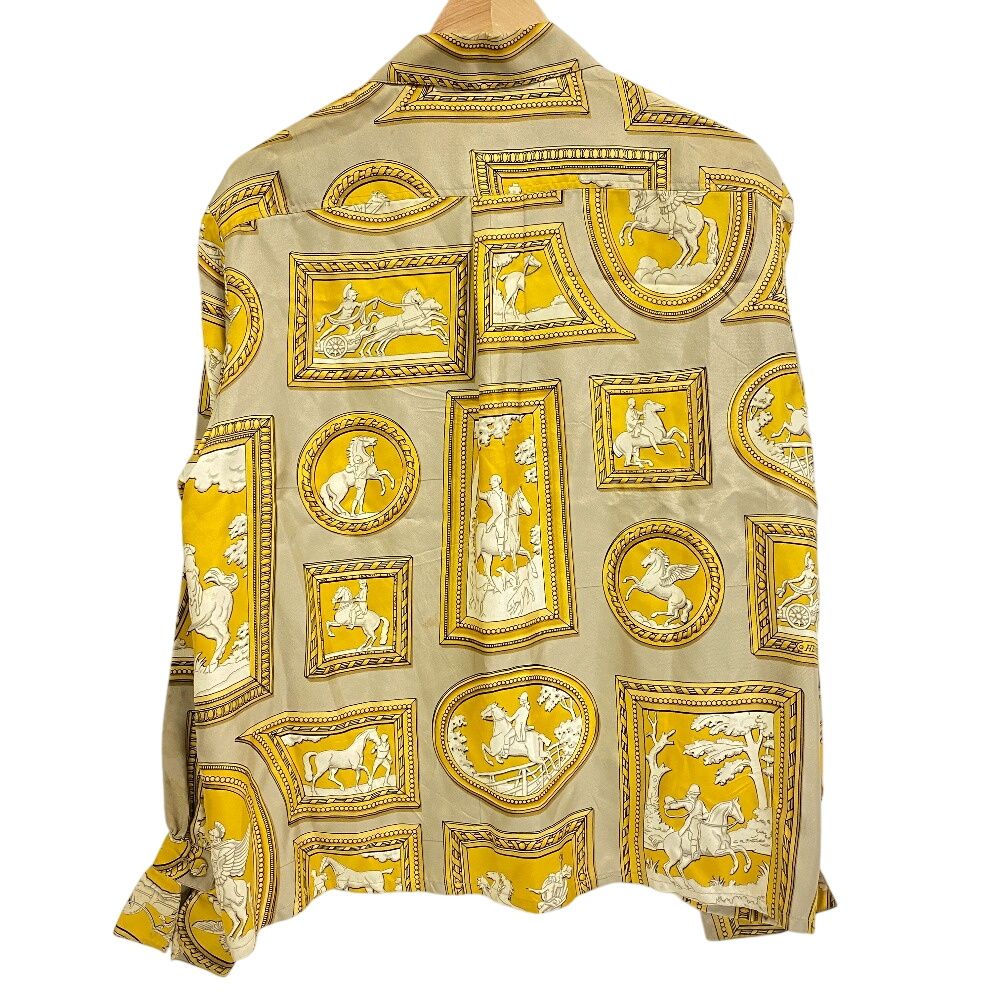 Hermes Carriage Pattern Long Sleeve T-Shirt Beige