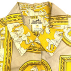 Hermes Carriage Pattern Long Sleeve T-Shirt Beige — view 2