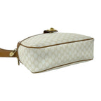 Celine Vintage Logo Ring Macadam Pattern Leather Shoulder Bag Pochette White — view 7