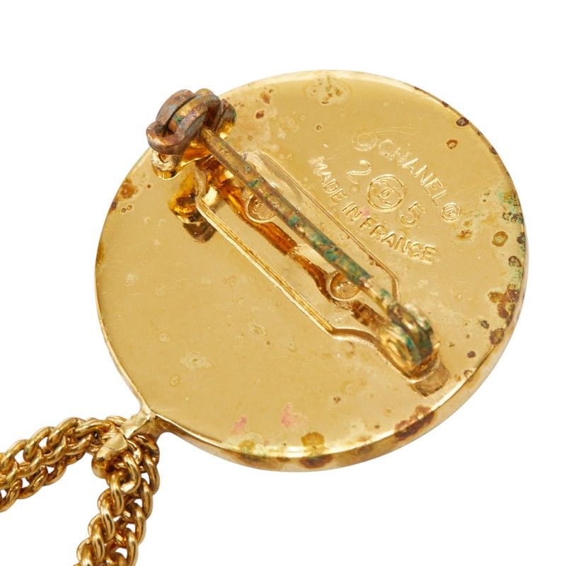 Chanel CC Logo Quilted Vintage Brooch 25 Gold Plated — view 3