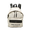Saint Laurent Rive Gauche Backpack White Linen Leather