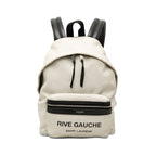Saint Laurent Rive Gauche Backpack White Linen Leather