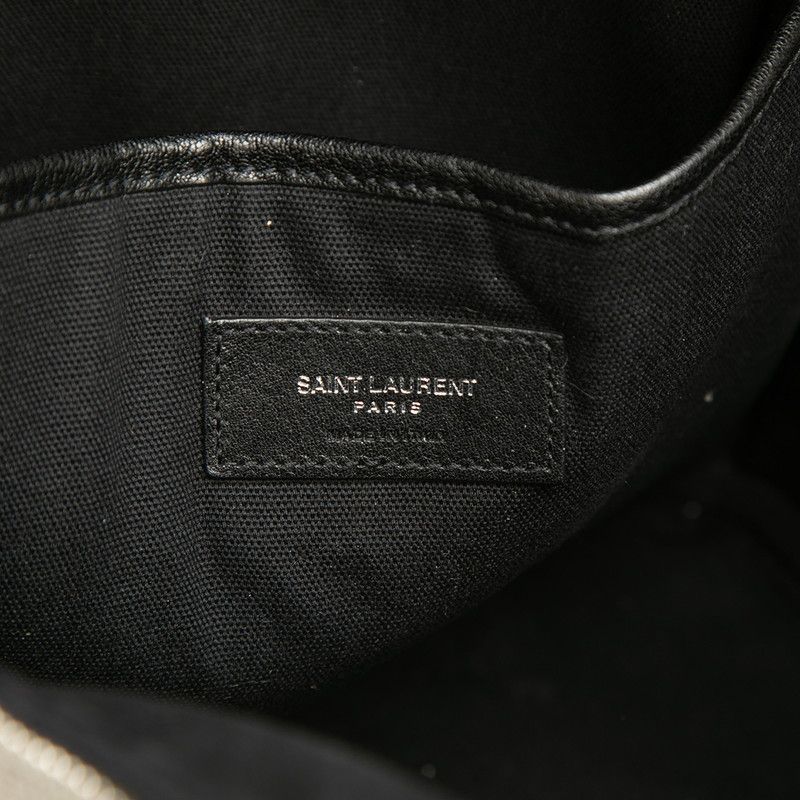 Saint Laurent Rive Gauche Backpack White Linen Leather — view 5