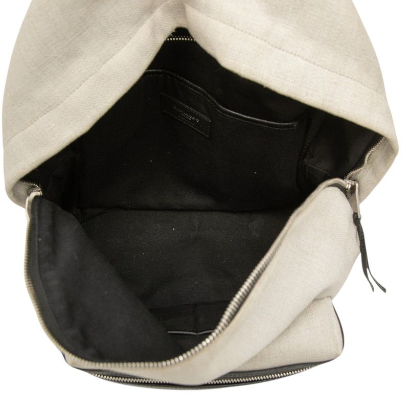 Saint Laurent Rive Gauche Backpack White Linen Leather — view 4