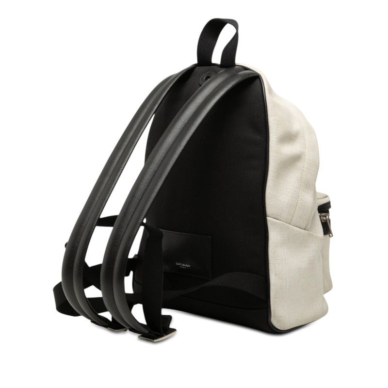 Saint Laurent Rive Gauche Backpack White Linen Leather — view 2