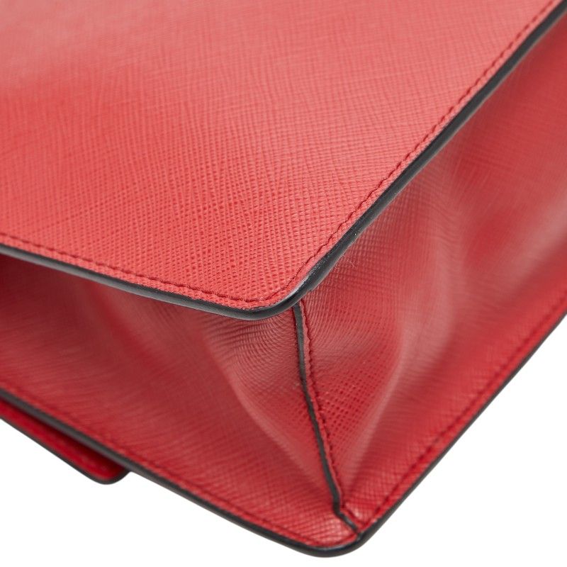 Prada Chain Shoulder Bag Red Saffiano Leather — view 7