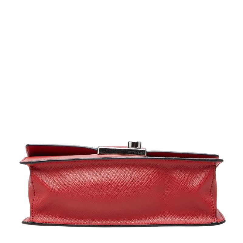 Prada Chain Shoulder Bag Red Saffiano Leather — view 3