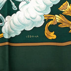 Hermes Carre 90 Cosmos Cosmology Scarf Green White Yellow Silk — view 6