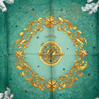 Hermes Carre 90 Cosmos Cosmology Scarf Green White Yellow Silk — view 3