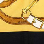 Hermes Carre 90 Eperon D'or Yellow Gold Spurs Scarf Black Silk — view 8