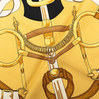 Hermes Carre 90 Eperon D'or Yellow Gold Spurs Scarf Black Silk — view 4