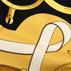 Hermes Carre 90 Eperon D'or Yellow Gold Spurs Scarf Black Silk — view 5