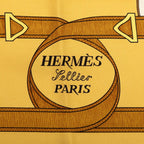 Hermes Carre 90 Eperon D'or Yellow Gold Spurs Scarf Black Silk — view 7