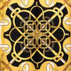 Hermes Carre 90 Eperon D'or Yellow Gold Spurs Scarf Black Silk — view 3