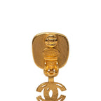 Chanel CC Logo Vintage Square Swing Earrings Gold Silver Plated — view 3