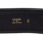 Chanel CC Logo Chain Buckle Belt 93 Black Gold Lambskin Plated — view 7