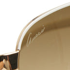Gucci Teardrop Sunglasses S Gold White Acetate Plated Eyewear — view 4