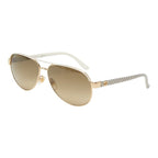 Gucci Teardrop Sunglasses S Gold White Acetate Plated Eyewear