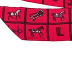 Hermes Twill Couvertures Et Tenues de Jour Horse Wear Scarf Pink Red Silk — view 3