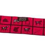 Hermes Twill Couvertures Et Tenues de Jour Horse Wear Scarf Pink Red Silk — view 4