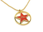 Dior Necklace Star Pendant Gold Red Metal Logo — view 2