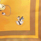 Hermes Raconte Moi le Cheval Talking About Horses Carre 90 Large Scarf Orange — view 5