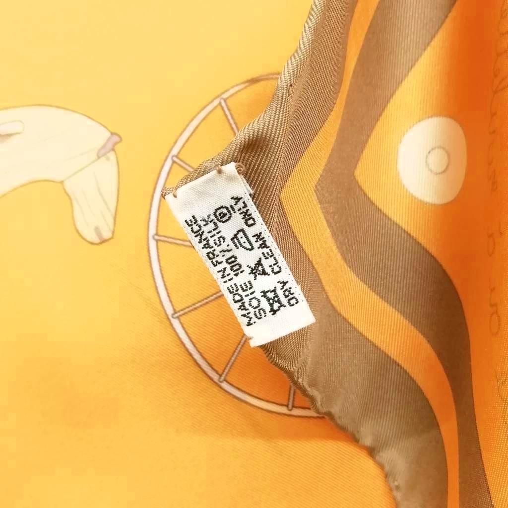 Hermes Raconte Moi le Cheval Talking About Horses Carre 90 Large Scarf Orange — view 7