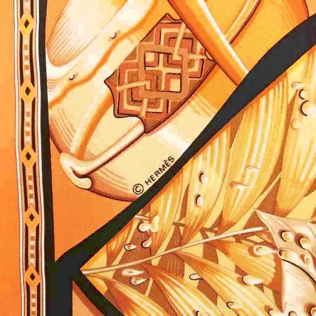 Hermes Au Son du Tam Carre 90 Large Scarf Orange — view 6