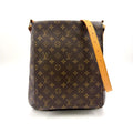 Louis Vuitton Musette Monogram Leather Brown Shoulder Bag Gold
