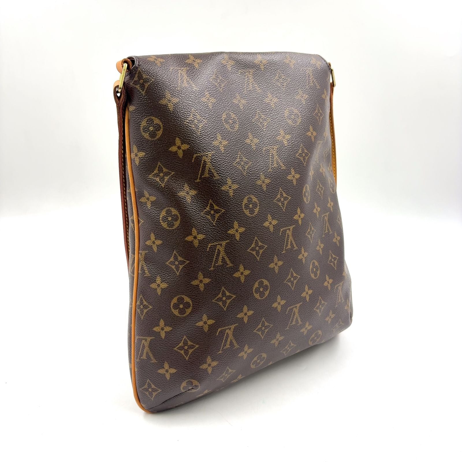 Louis Vuitton Musette Monogram Leather Brown Shoulder Bag Gold — view 2