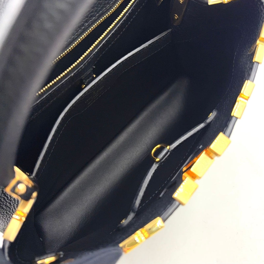Louis Vuitton Capucines PM Parnascea Noir Leather Black Handbag Gold — view 3