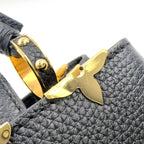 Louis Vuitton Capucines PM Parnascea Noir Leather Black Handbag Gold — view 6