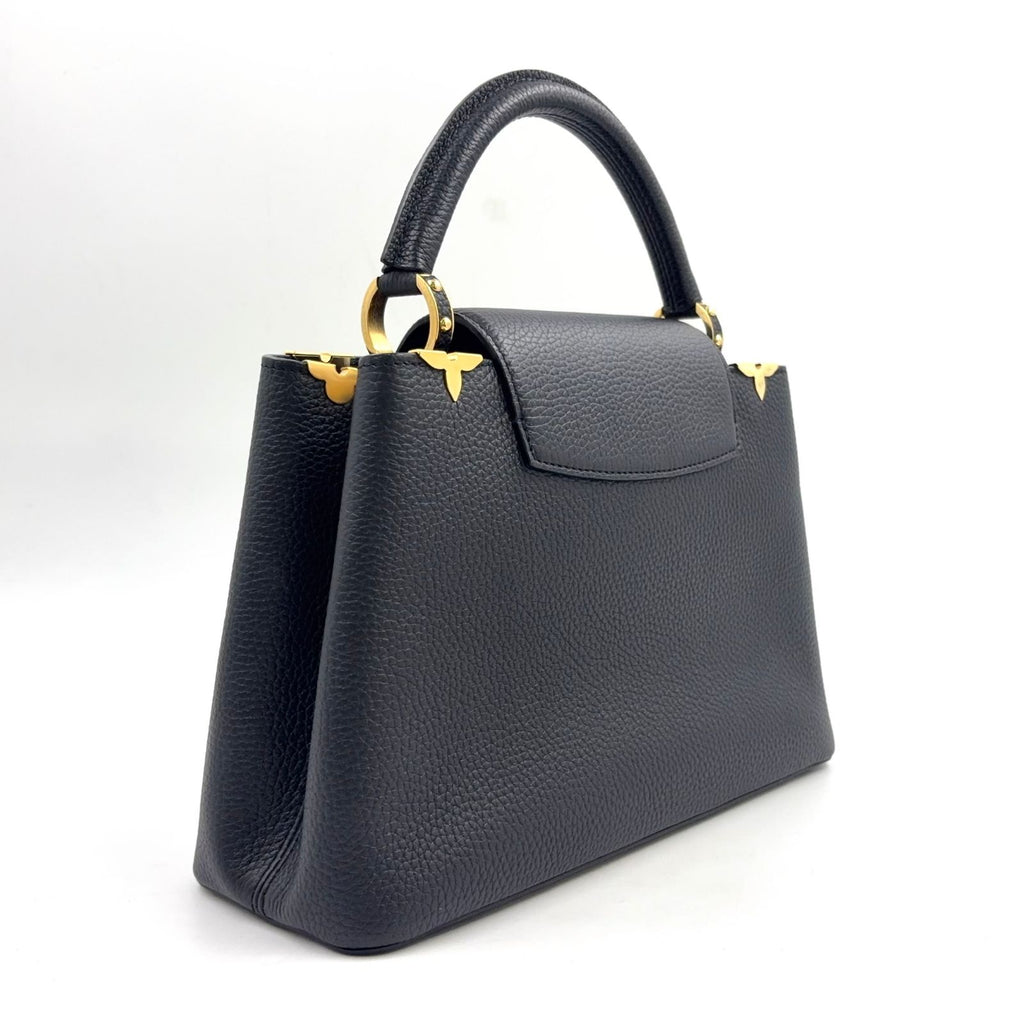 Louis Vuitton Capucines PM Parnascea Noir Leather Black Handbag Gold — view 2