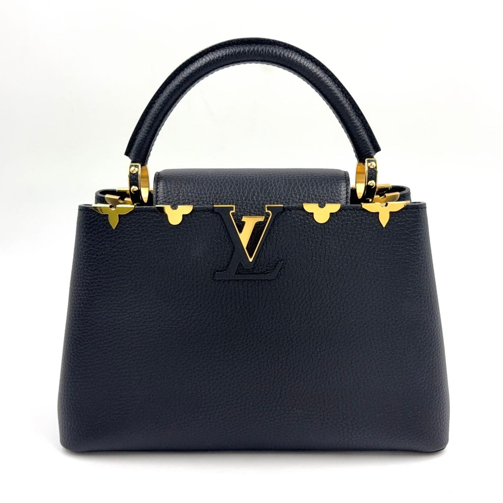 Louis Vuitton Capucines PM Parnascea Noir Leather Black Handbag Gold