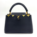 Louis Vuitton Capucines PM Parnascea Noir Leather Black Handbag Gold