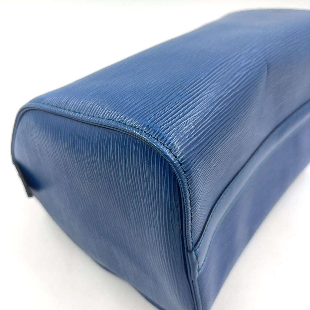 Louis Vuitton Speedy 25 Epi Toledo Blue Leather Handbag Gold — view 7