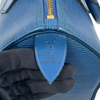 Louis Vuitton Speedy 25 Epi Toledo Blue Leather Handbag Gold — view 4