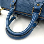 Louis Vuitton Speedy 25 Epi Toledo Blue Leather Handbag Gold — view 5