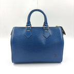 Louis Vuitton Speedy 25 Epi Toledo Blue Leather Handbag Gold