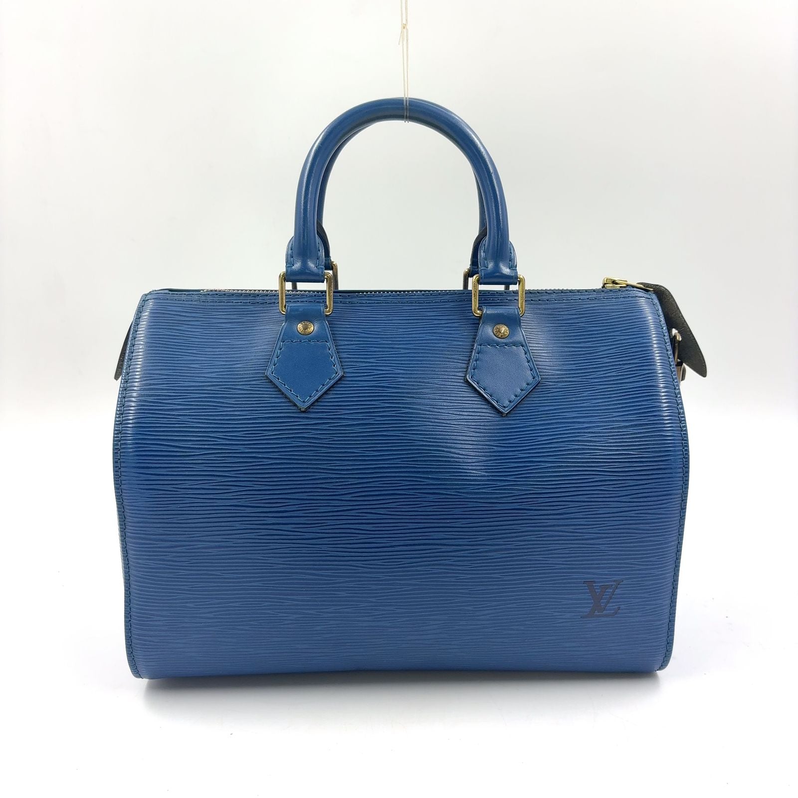 Louis Vuitton Speedy 25 Epi Toledo Blue Leather Handbag Gold