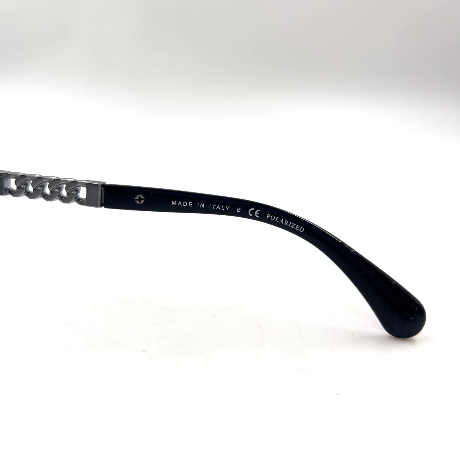 Chanel Chain Temple Acetate Metal Black Sunglasses Silver Eyewear — view 7